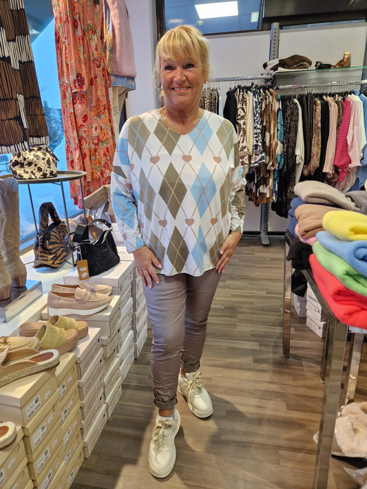 Keväinen ruutupusero khaki