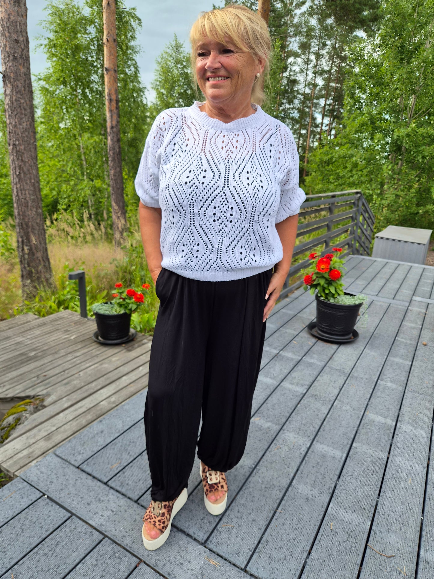 Kesäneule pitsikuvio valkoinen