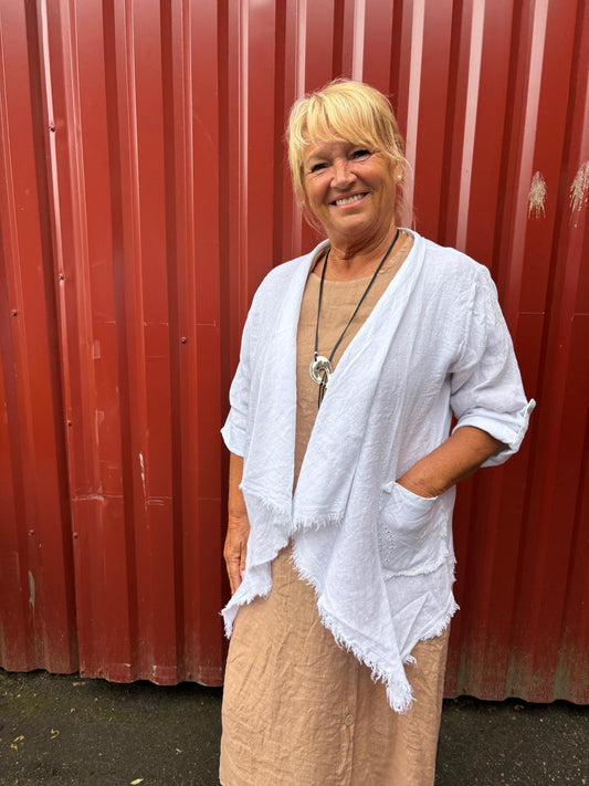 Pellavajakku valkoinen