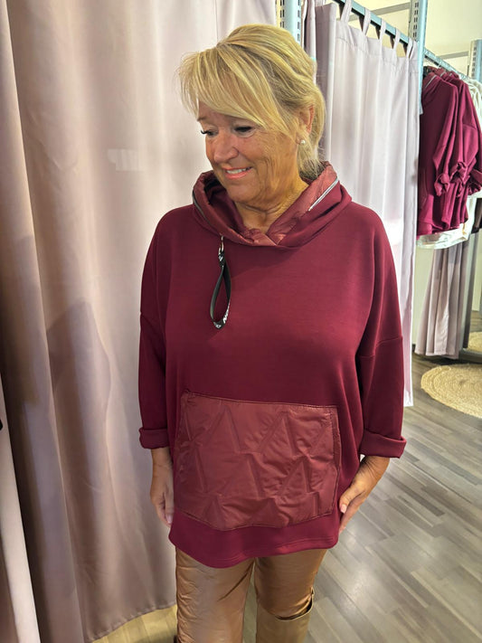 Reilumman kokoinen huppari viini