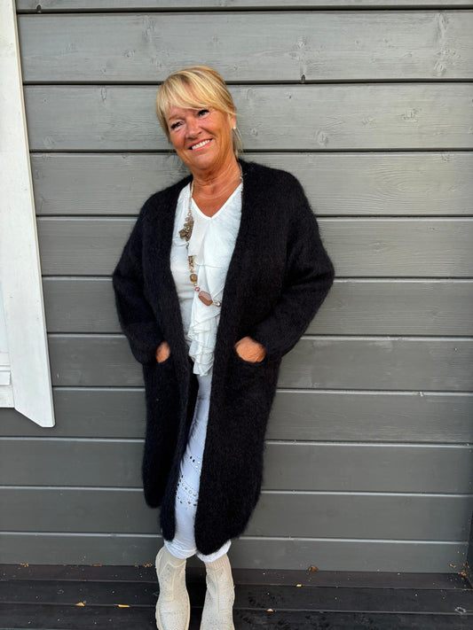 Mohair neuletakki musta