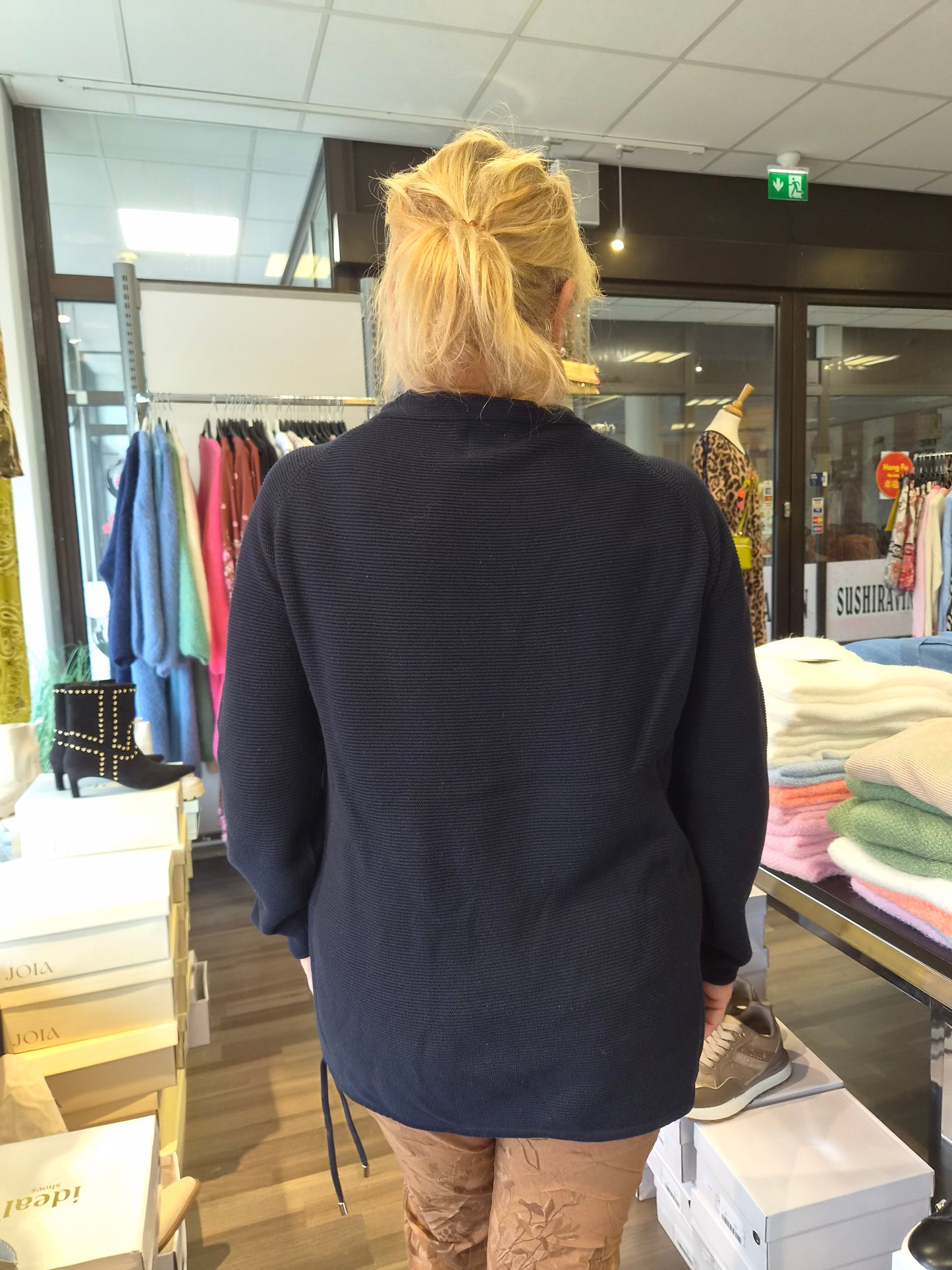 Puuvillaneule Melina solid knit Blue