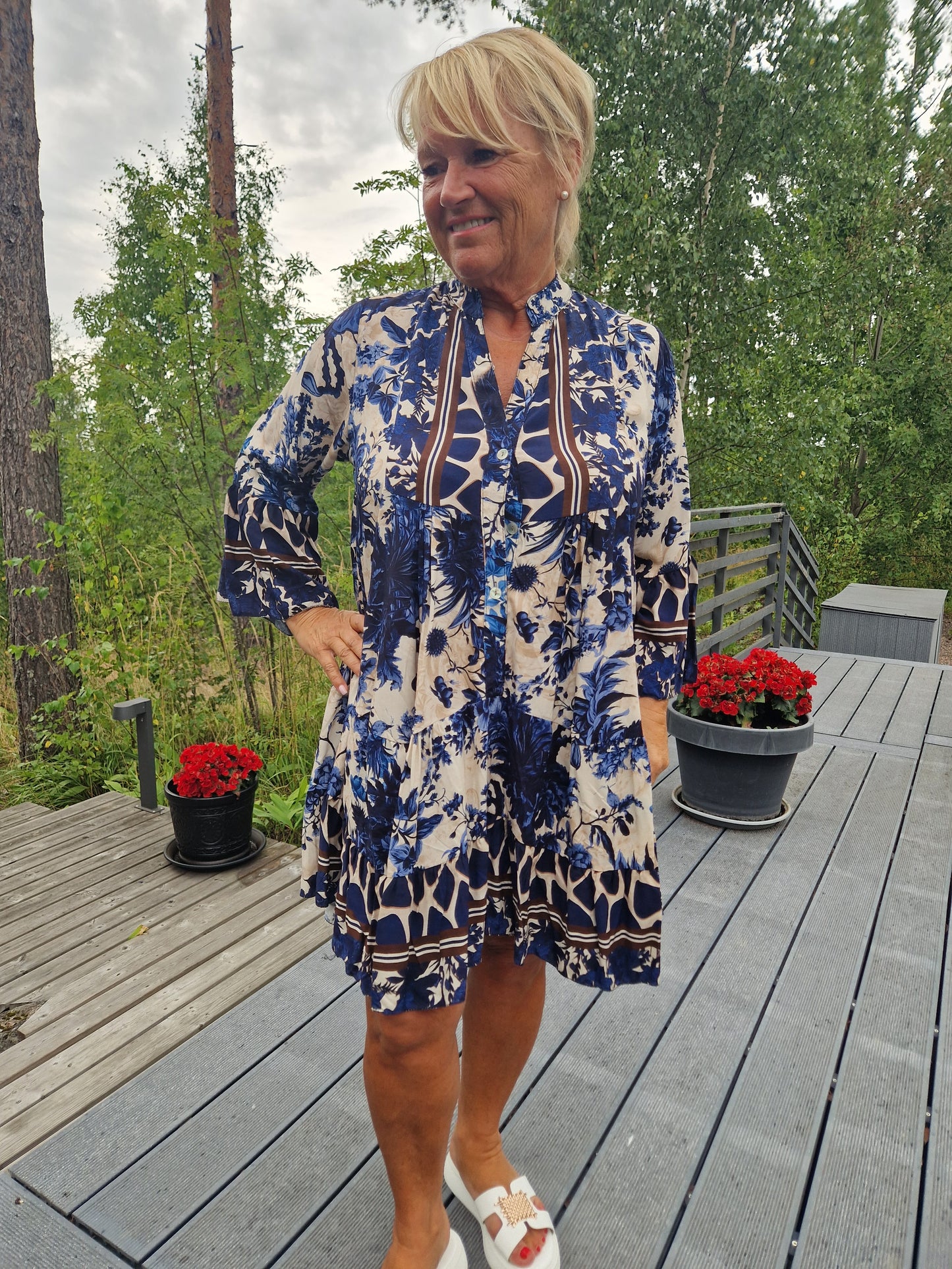 Viskoosi tunika/mekko sininen