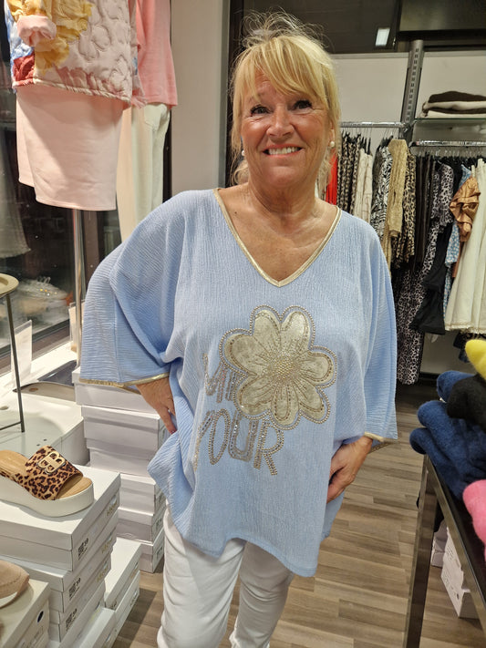 PLUSPLUSSIZE PUSERO vaalean sininen