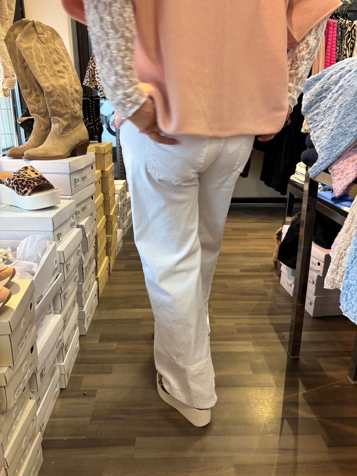 Puuvillahousu valkoinen