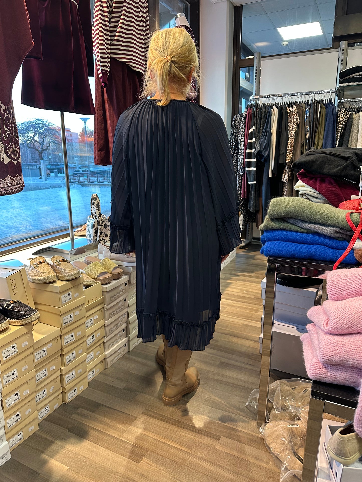 Plussize sifonkitunika/mekko tummansininen