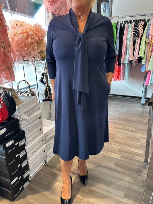 Huivikaulusmekko Simoncini navy