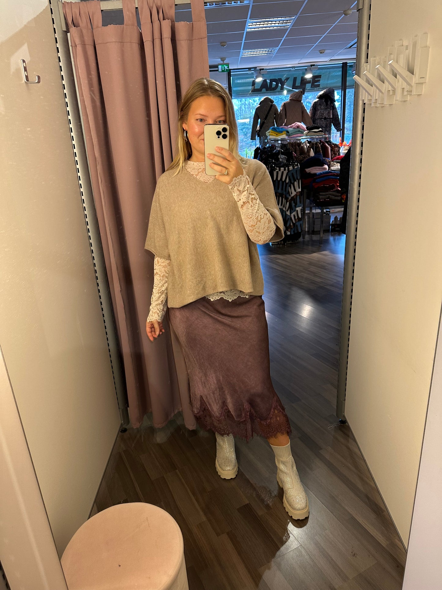 Pitsipusero luonnonvalkoinen