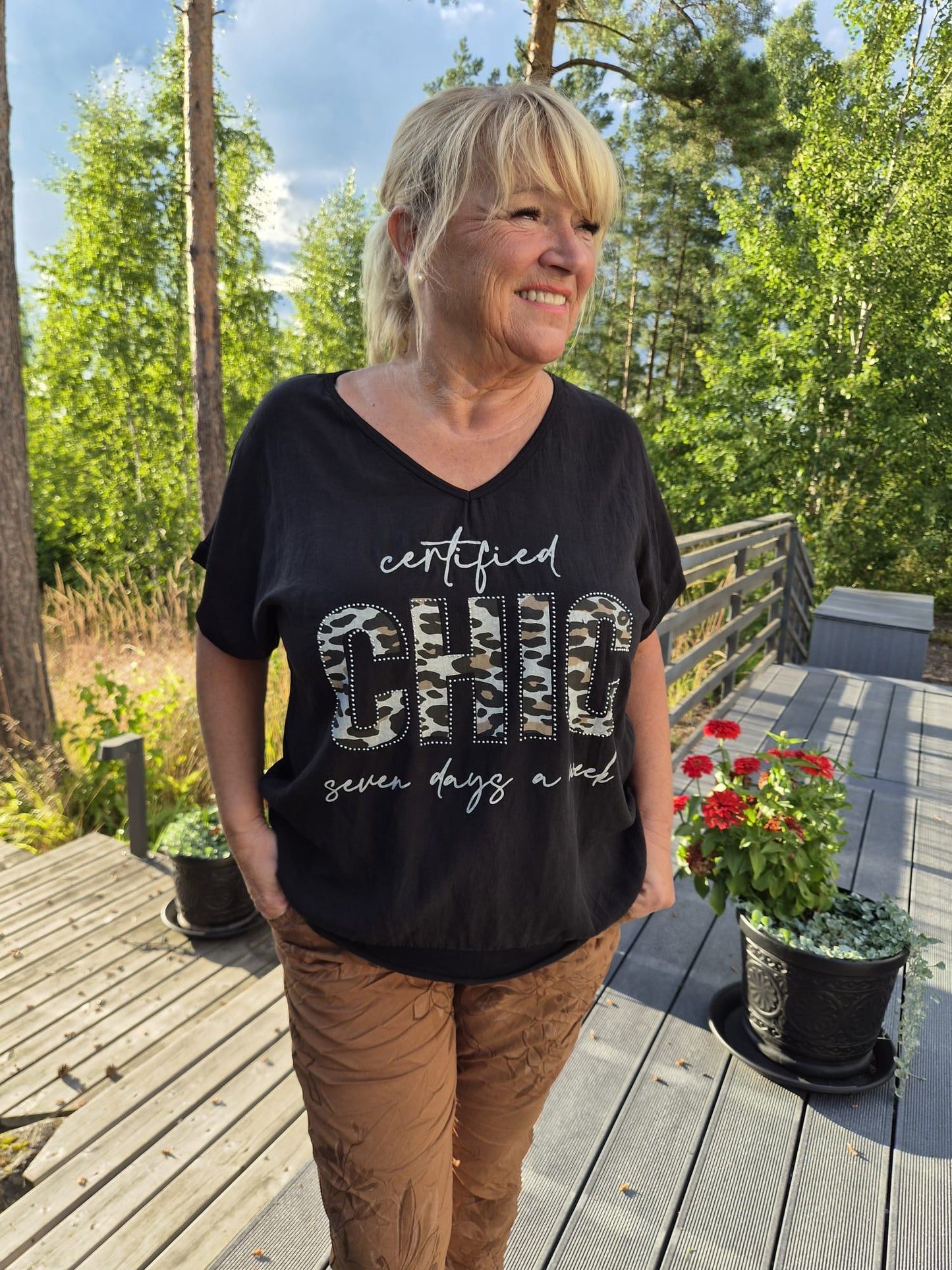 Puuvilla-pellavapusero Chic (4 väriä)
