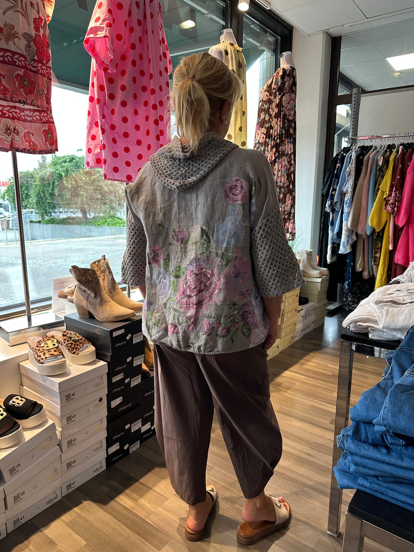 Pellavahuppari (valkoinen ja taupe)