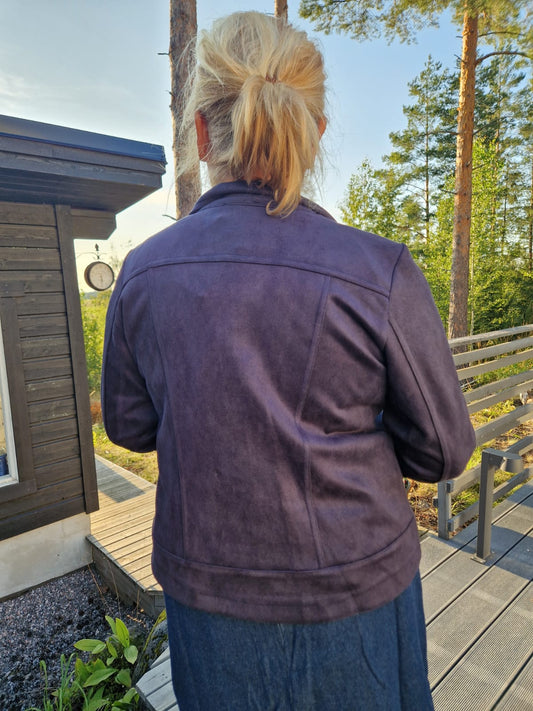 Keinomokkainen biker jakku navy