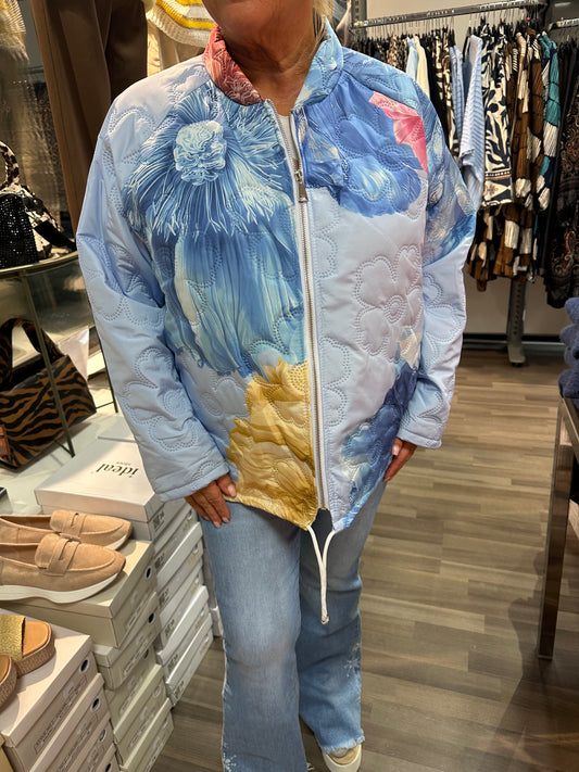 Bomber-mallinen tikkitakki sininen