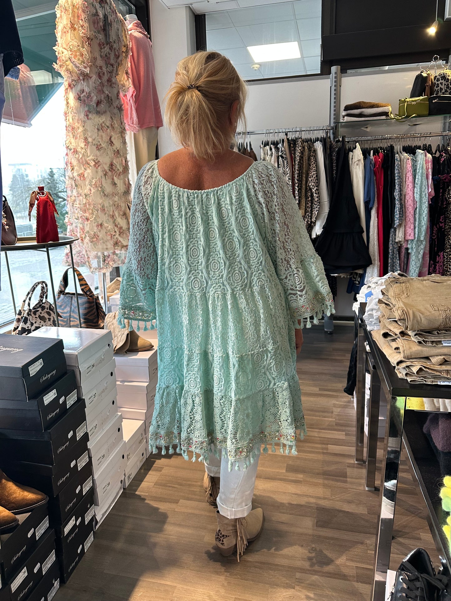 Plussize bohotunika minttu