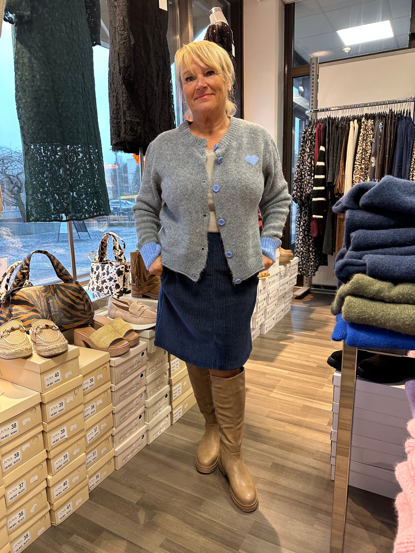 Neuletakki Contrast sininen