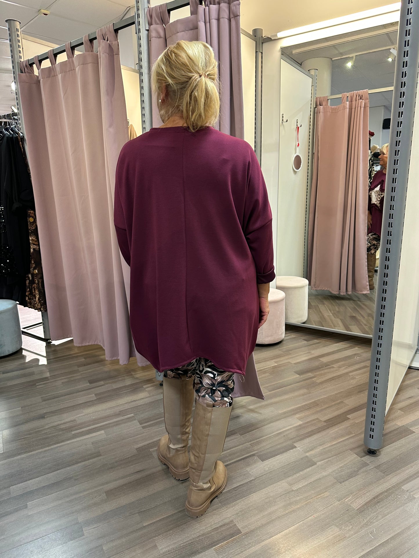 Plussize college tunika Star luumu