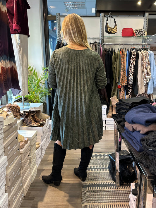 Bling pliseerattu neulemekko khaki