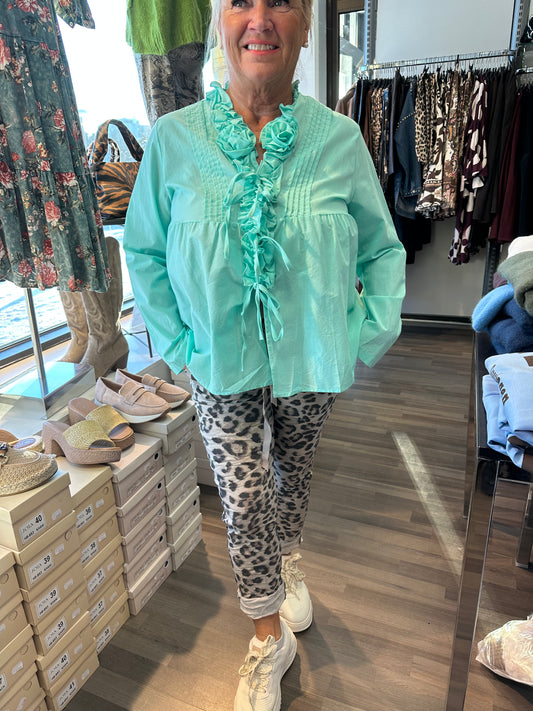 Suloinen puuvillapusero minttu