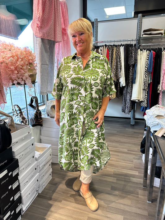 Kuviollinen paitamekko vihreä