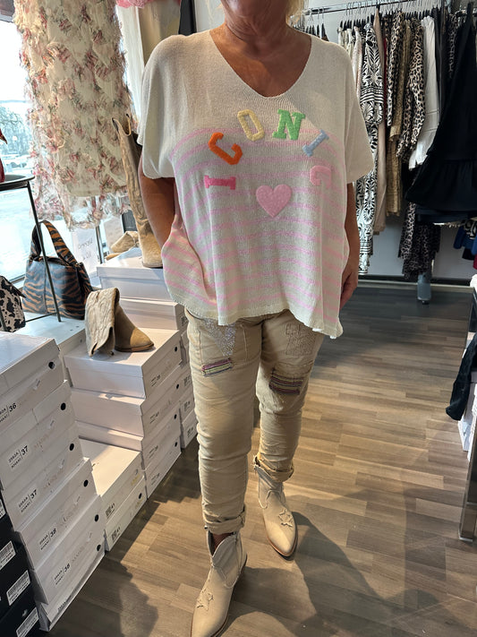 Oversize raitaneule Iconic roosa