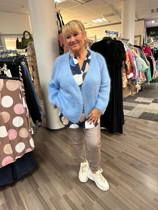 Mohair neuletakki sininen