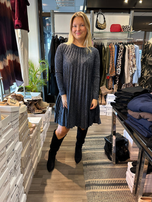 Bling pliseerattu neulemekko sininen