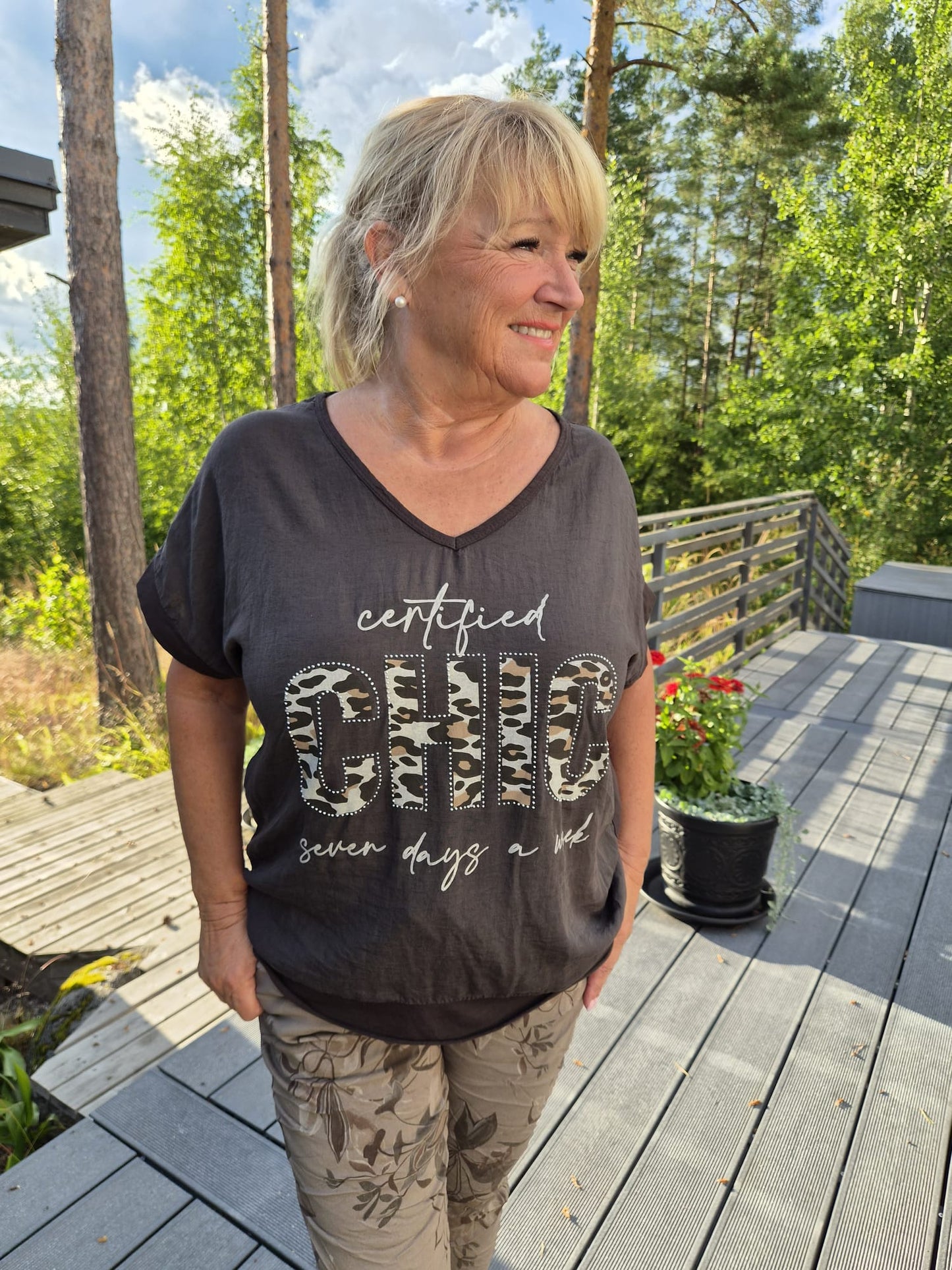 Puuvilla-pellavapusero Chic (4 väriä)