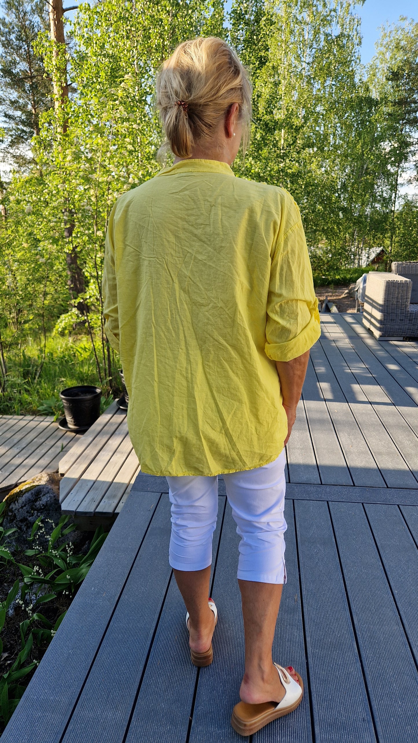 Plussize pusero keltainen