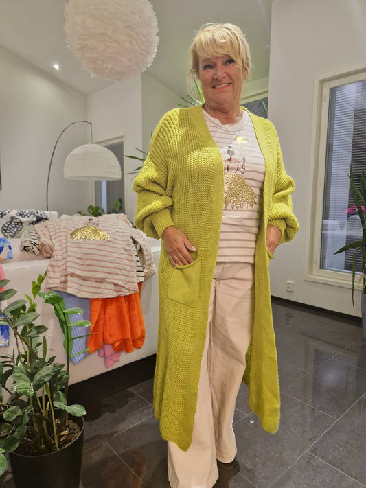 Neuletakki  pistaasi vihreä