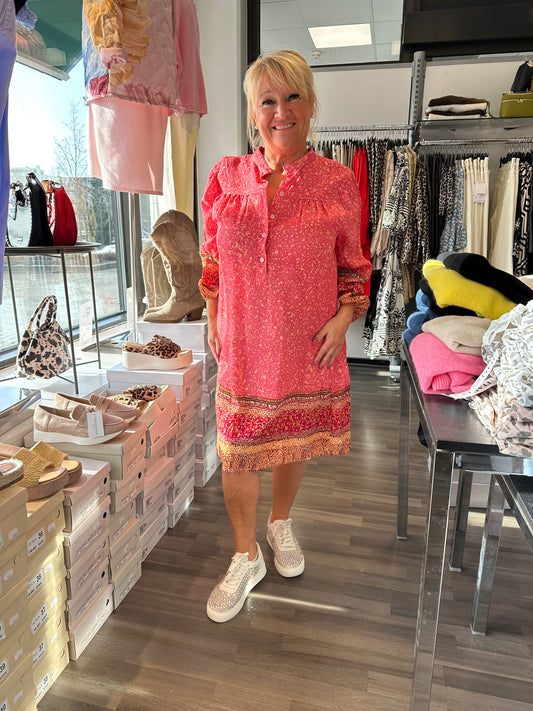 Tunika/mekko Annelin  punainen/koralli