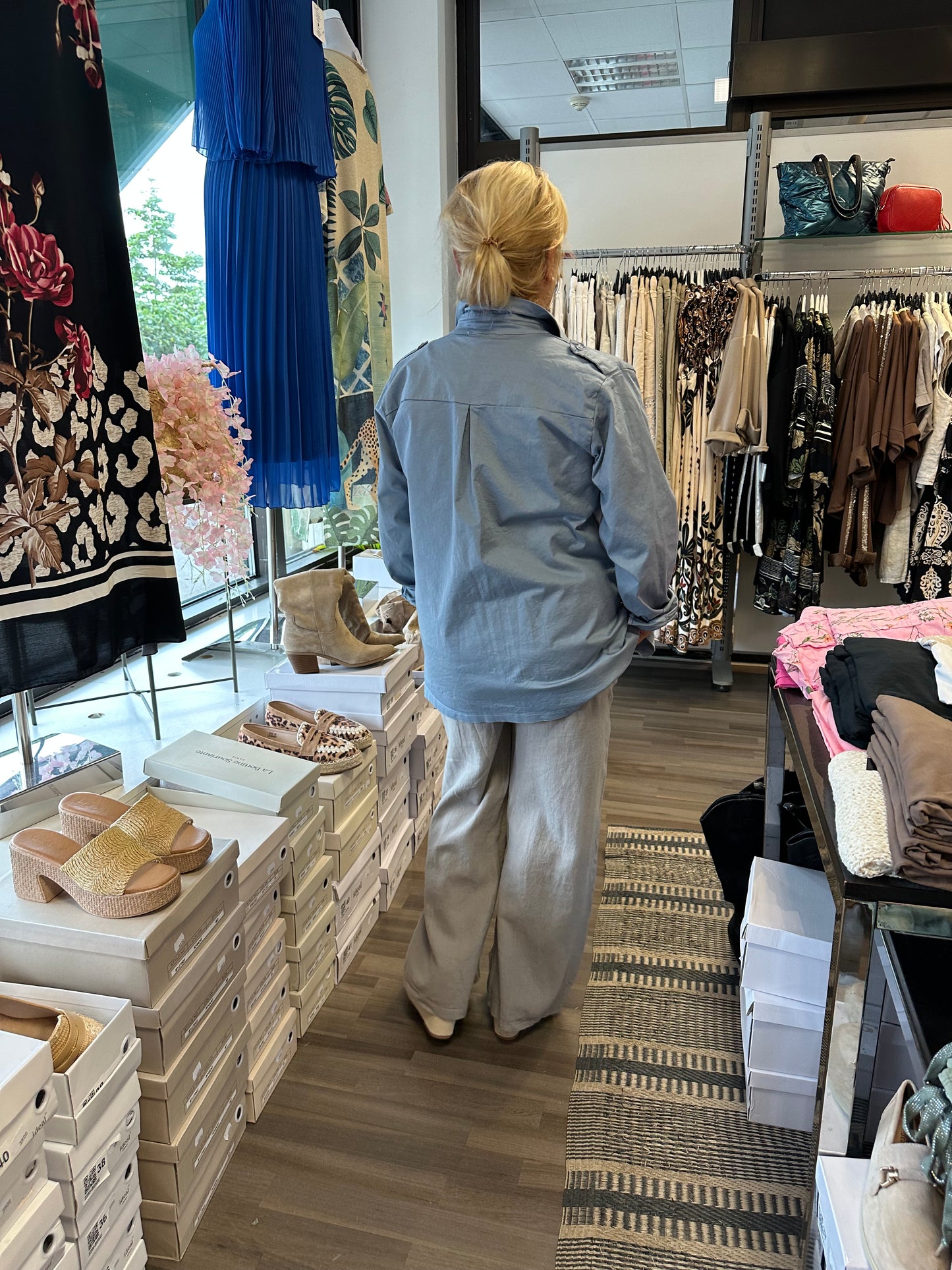 Puuvillajakku sininen