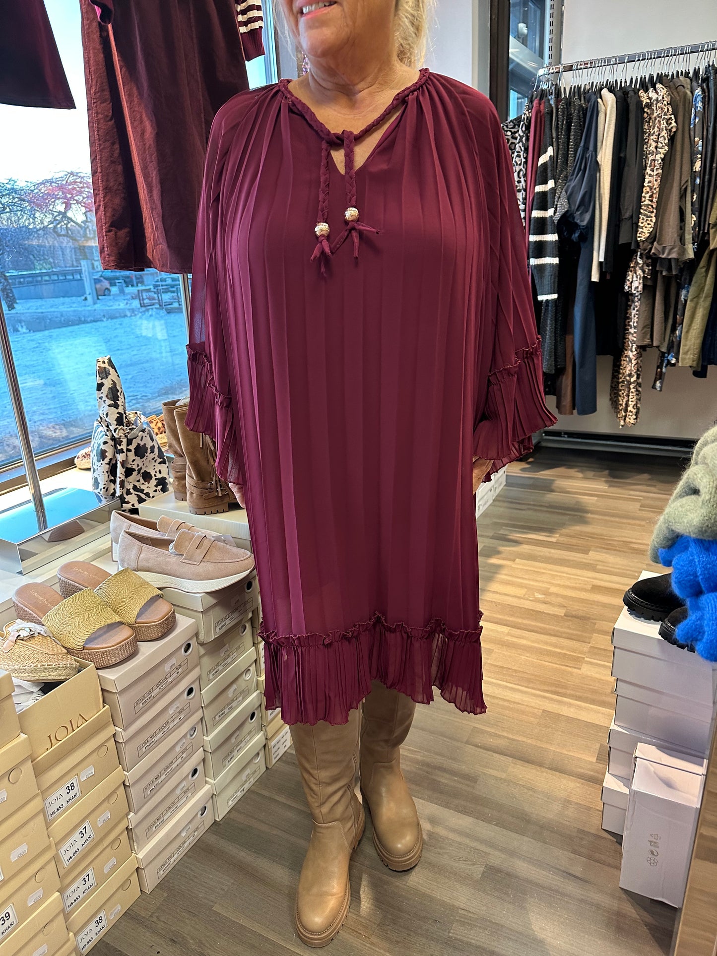 Plussize sifonkitunika/mekko viininpunainen