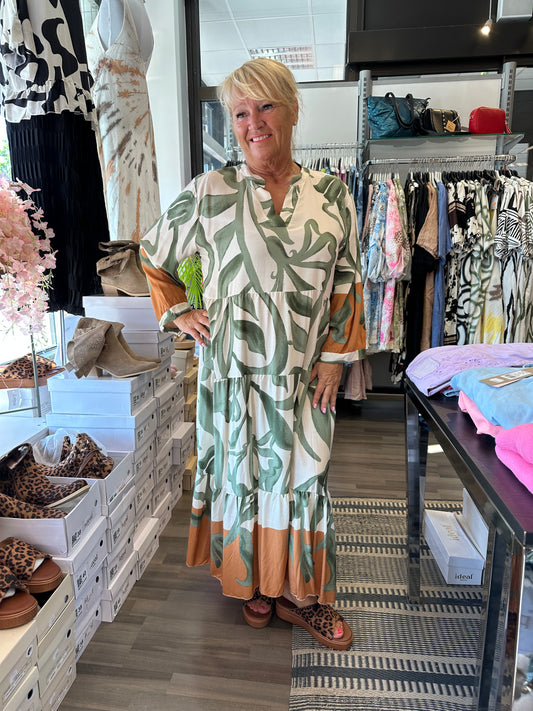 Kuviollinen viskoosimekko vihreä