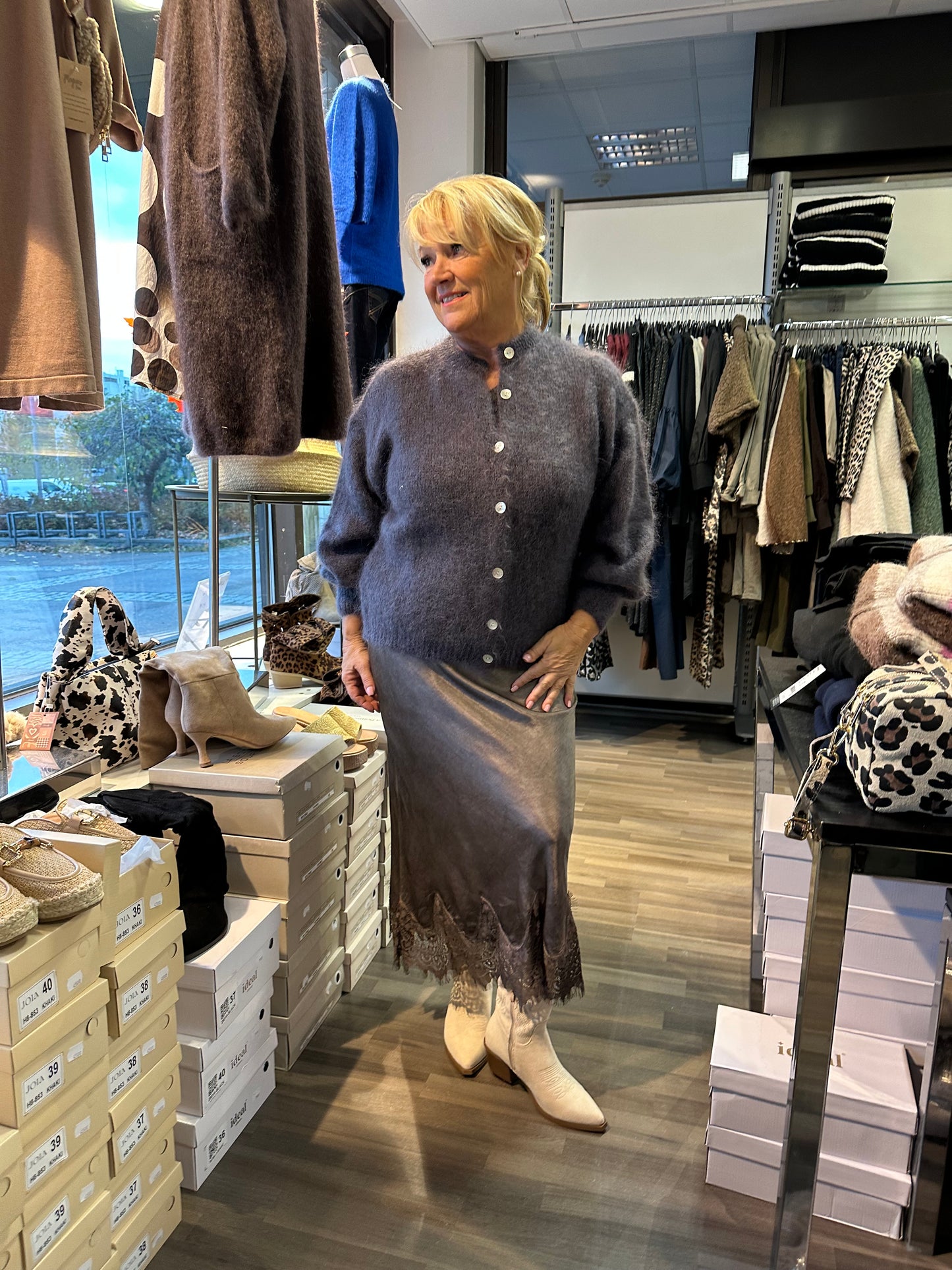 Mohair neuletakki harmaa