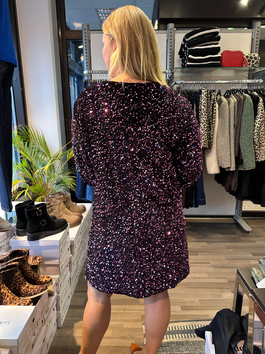 Samettinen paljettimekko pinkki