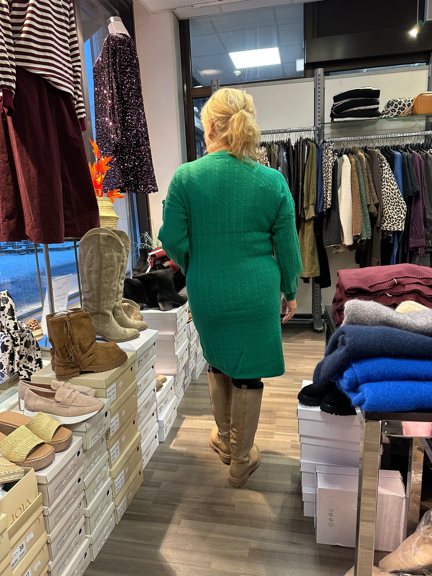 Neuletunika/mekko vihreä