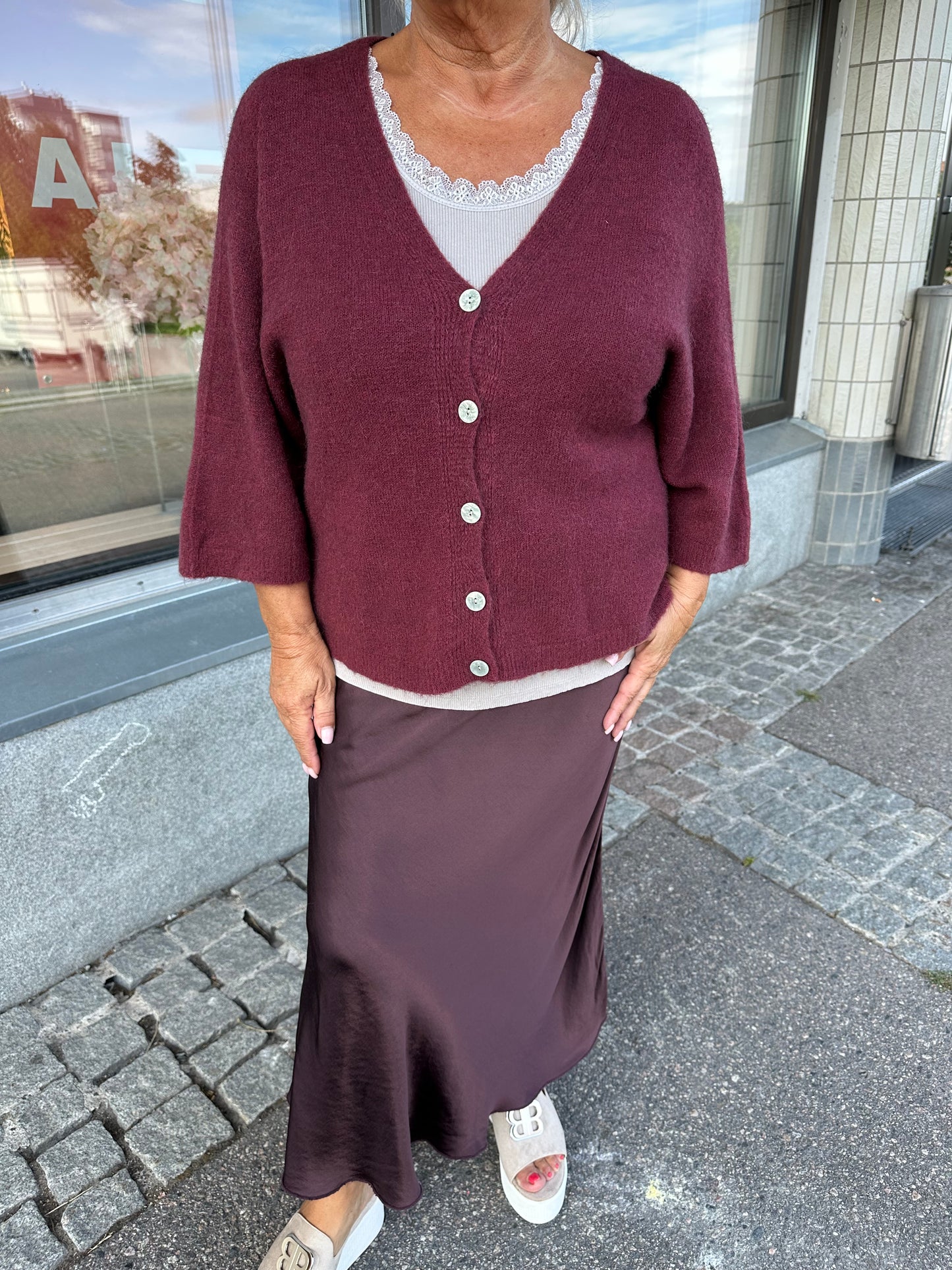 Baby Alpakka neuletakki viininpunainen
