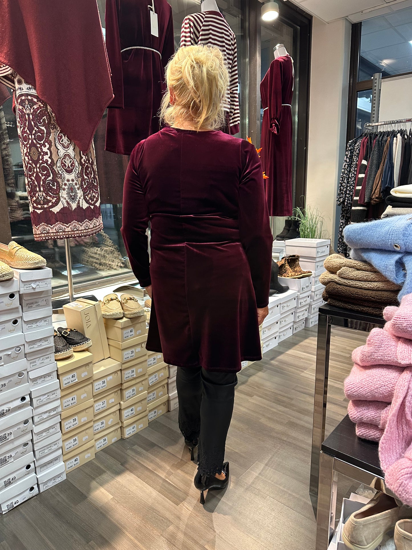 Samettiveluuri tunika viininpunainen