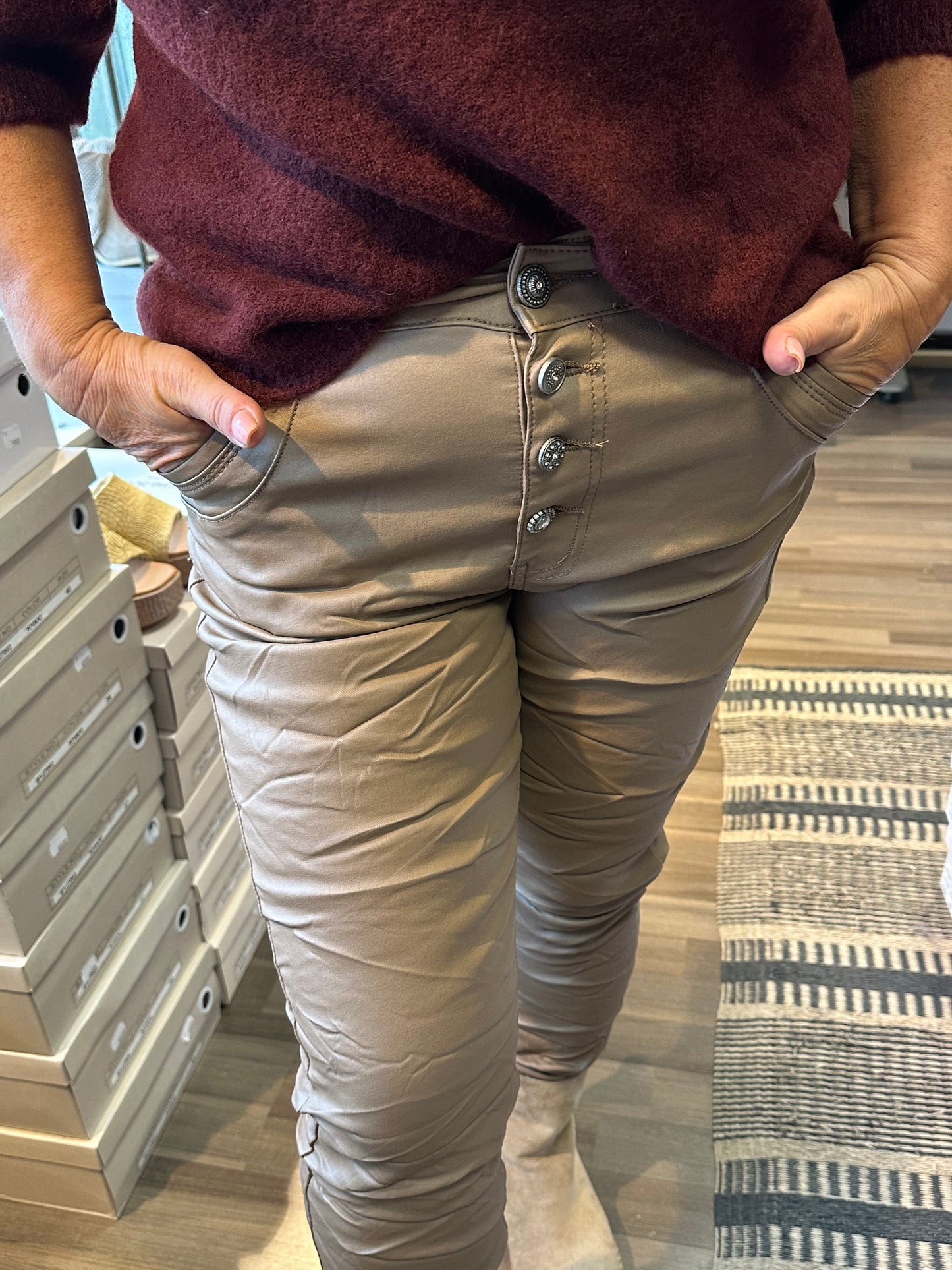 Keinonahkahousut camel