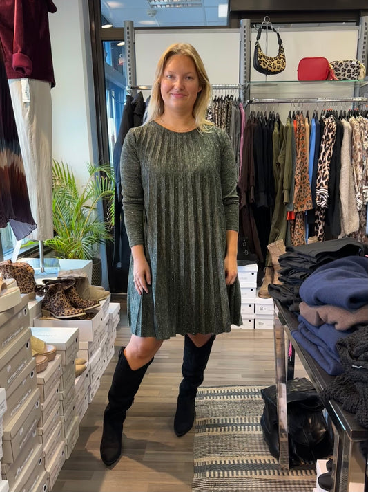 Bling pliseerattu neulemekko khaki
