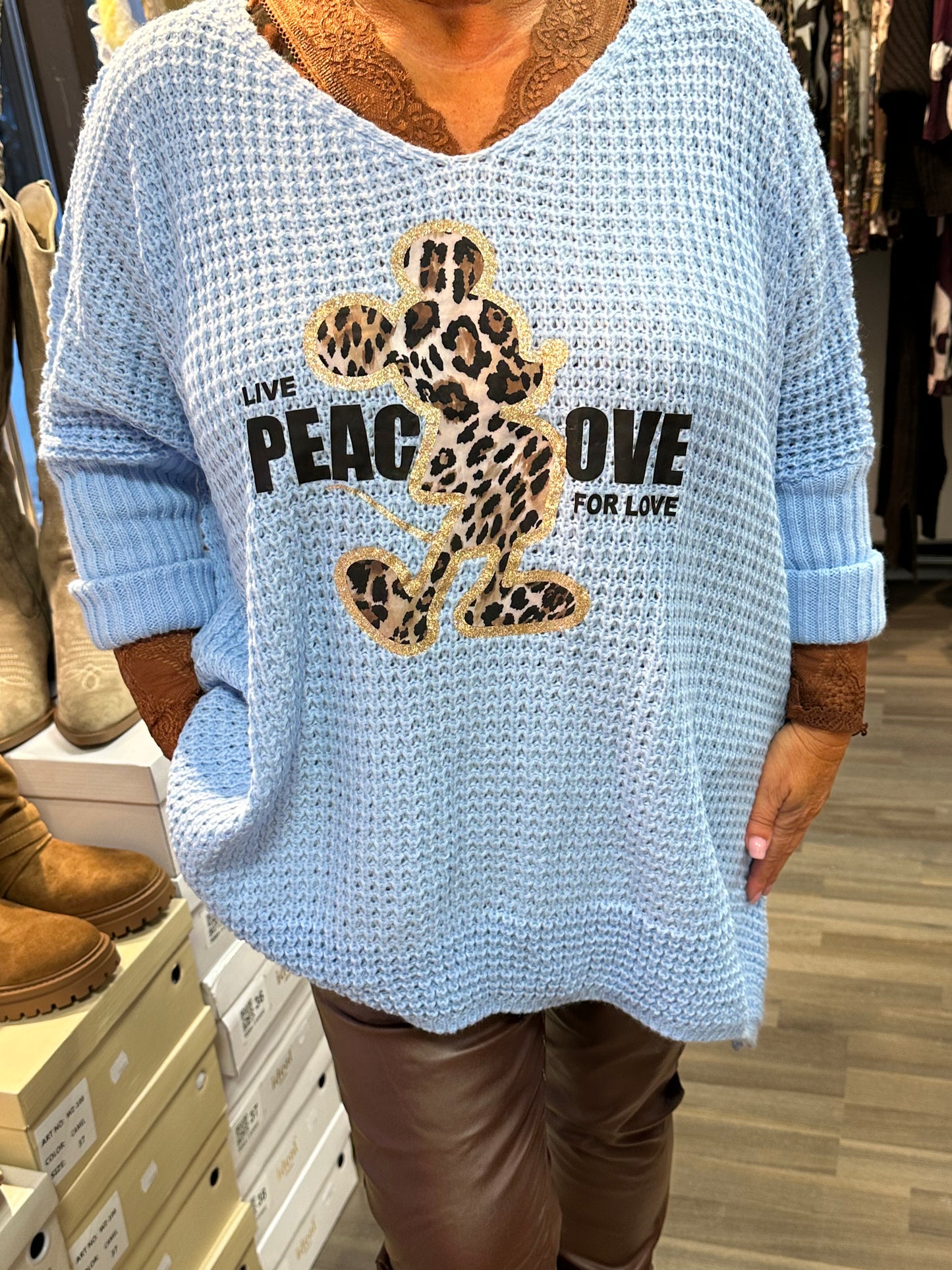 Mikki oversize-neule sininen