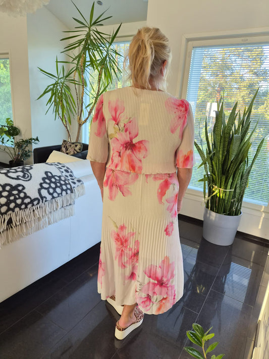 Kuviollinen pliseerattu mekko (4 väriä)