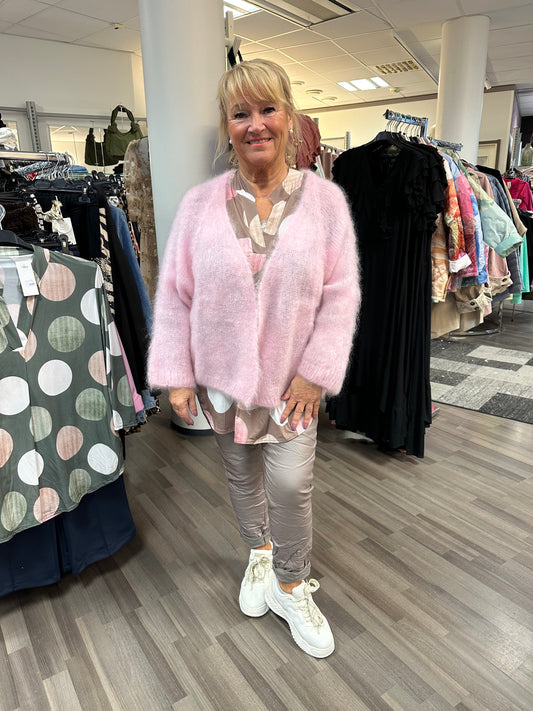 Mohair neuletakki roosa