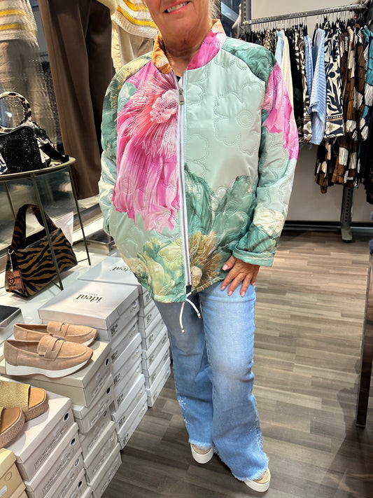 Bomber-mallinen tikkitakki vihreä