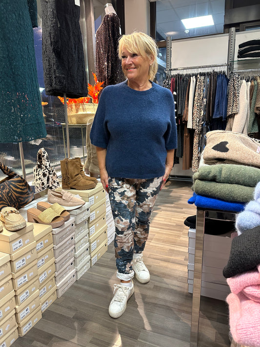 Kuviolliset säämiskähousut sininen