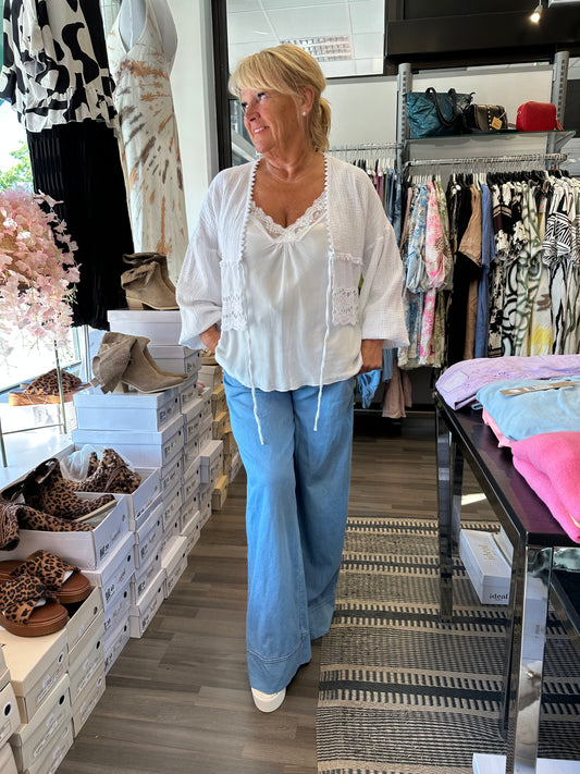 Puuvillajakku valkoinen