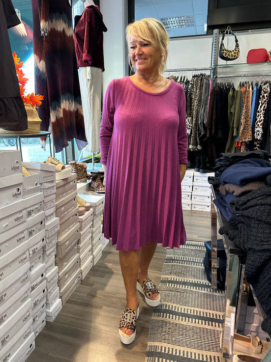 Pliseerattu neulemekko/tunika mauve
