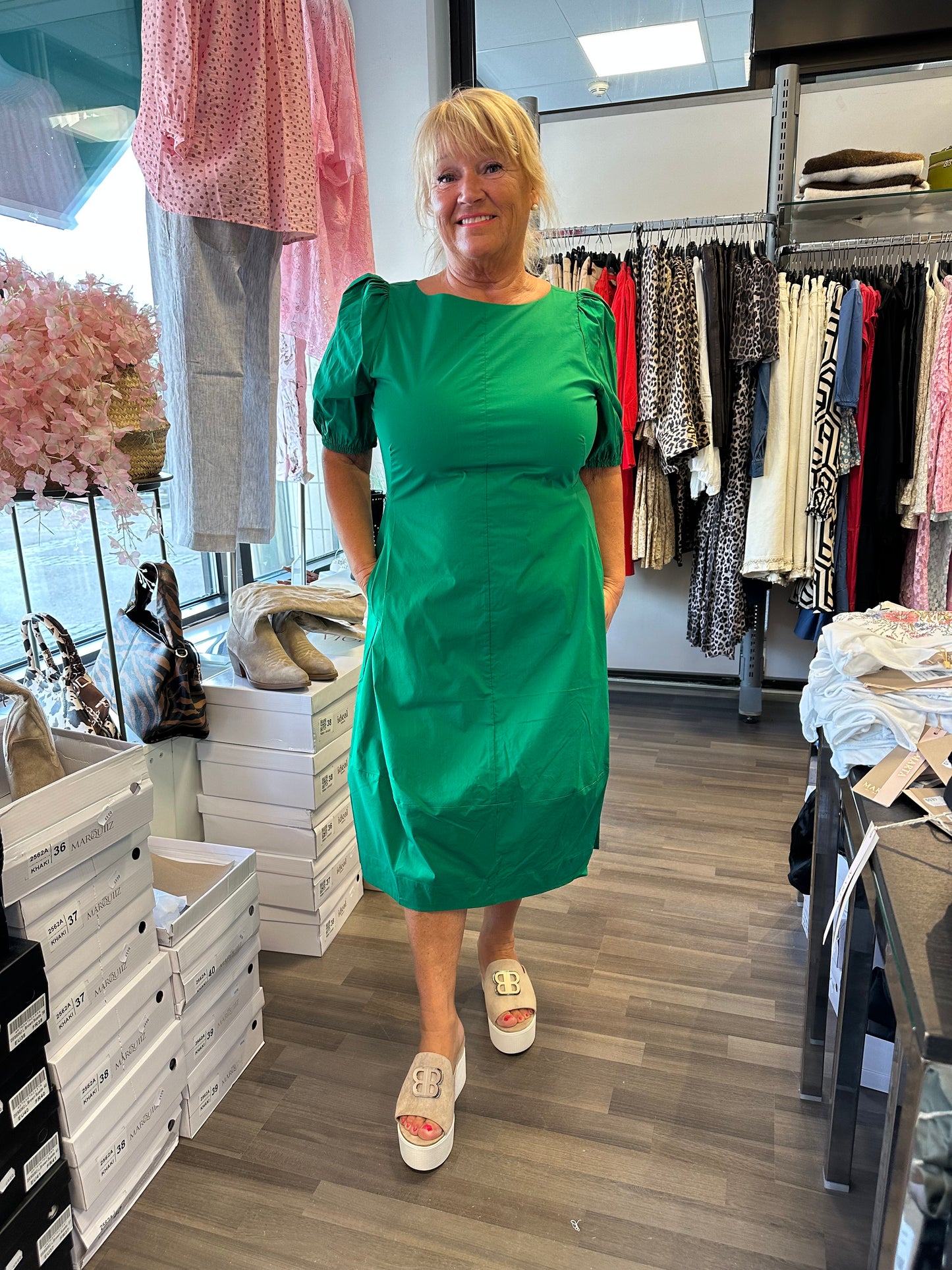 Puuvillapopliini mekko Jolly Green