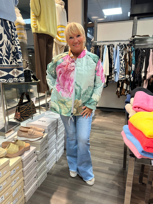 Bomber-mallinen tikkitakki vihreä