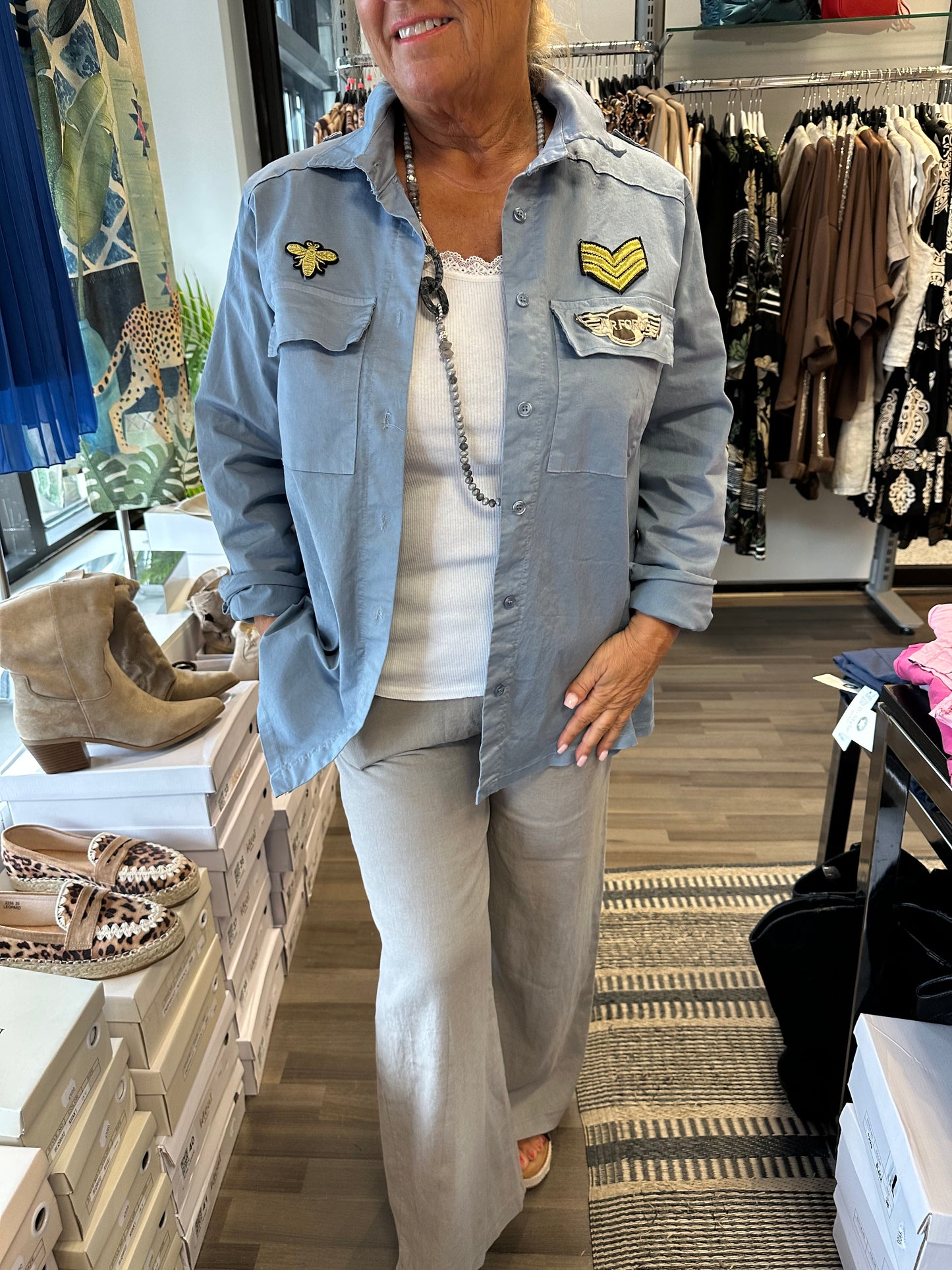 Puuvillajakku sininen