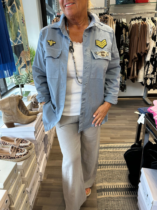 Puuvillajakku sininen